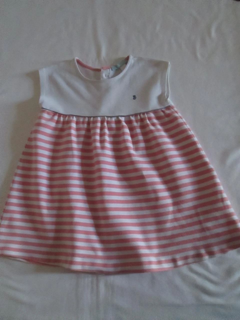 Robe rayée rose & blanche Obaïdi